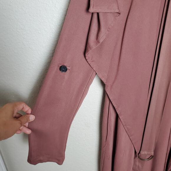 Francesca's Mauvy Plum Knit Belted Cardigan Duster Sz Small NWT Bohemian - Picture 3 of 11